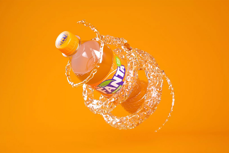 Пример использования оранжевого цвета - Fanta